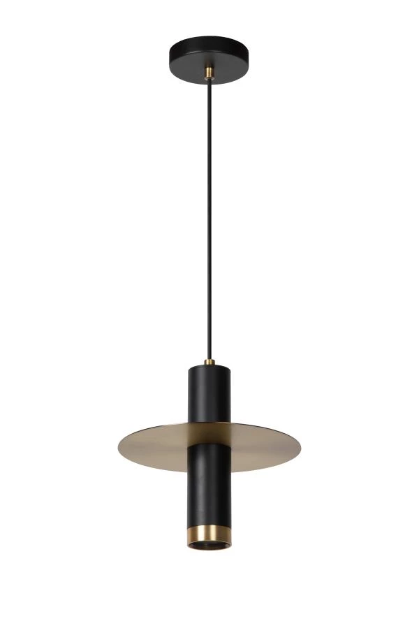 Lucide SELIN - Hanglamp Badkamer - Ø 25 cm - 1xGU10 - IP44 - Zwart - uit